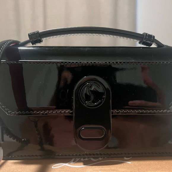 Christian Louboutin Glossy Black Crossbody Bag with Chain - Picture 8 of 16
